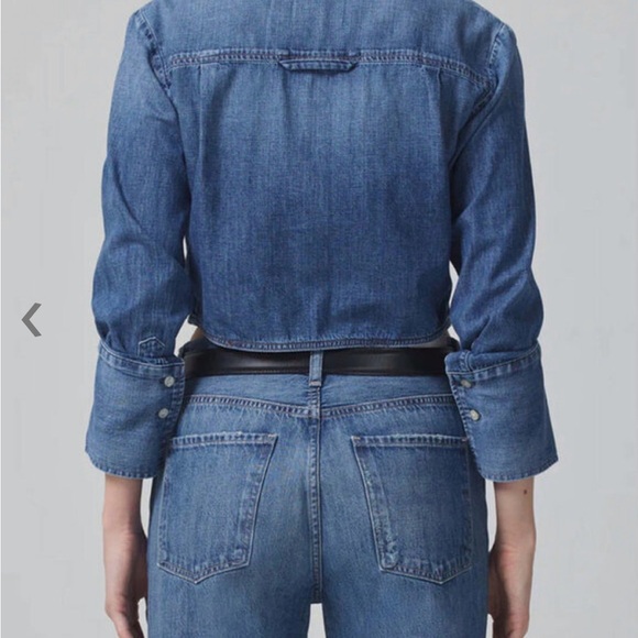 Citizens of Humanity Ambrose Denim Bea Crop Shirt - Picture 2 of 9